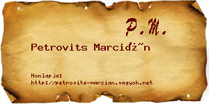 Petrovits Marcián névjegykártya